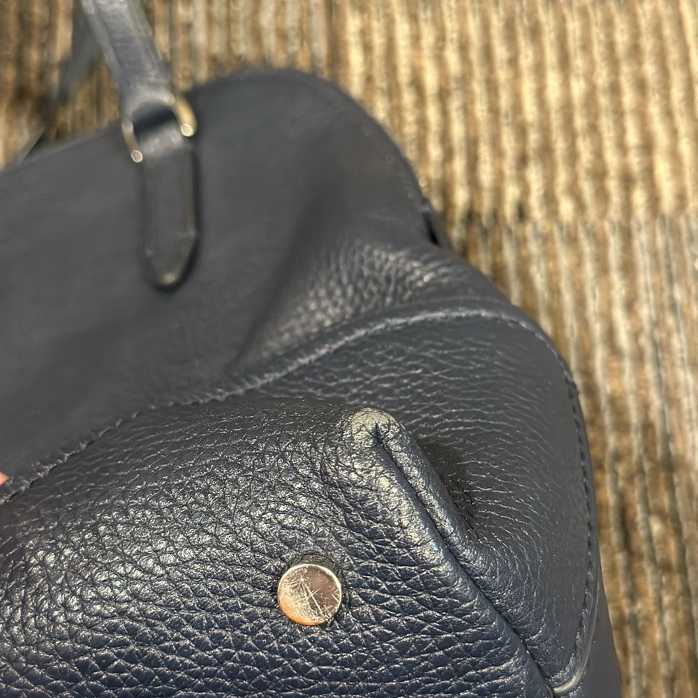 Kate Spade Carolyn Navy Blue Pebbled Leather Shoulder Bag Purse - Picture 7 of 15